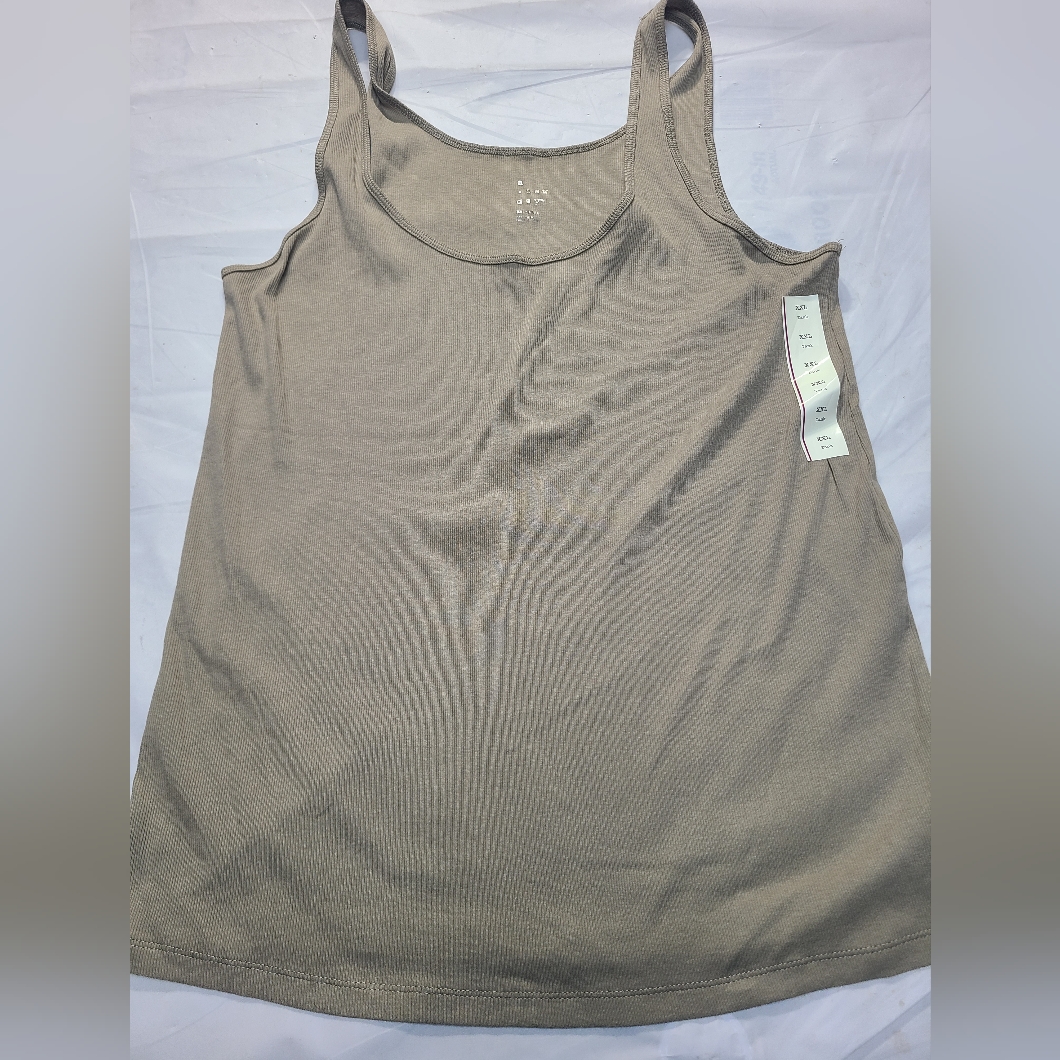 Women's Slim Fit Layered Tank Top A New Day Brown Size Large